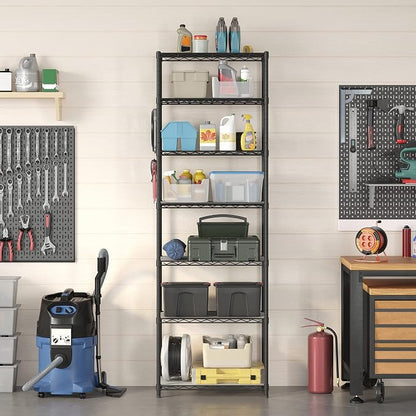 SONGMICS 7-Tier Storage Shelves, Wire Shelving Unit, Kitchen Metal Shelves - Image 4
