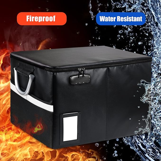 TOMKID Fireproof Document Box, Fireproof File Box - Image 2