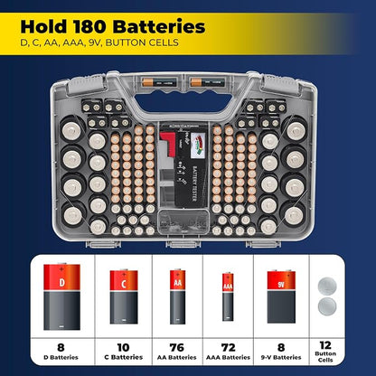 Battery Daddy Storage&Organizer Case w/Tester, Stores&Protects Up to 180 - Image 2
