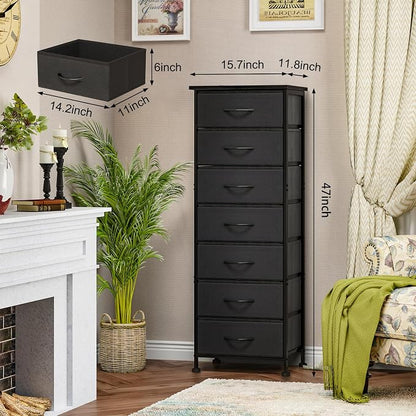 Fixwal Black Tall Skinny Dresser - Image 3