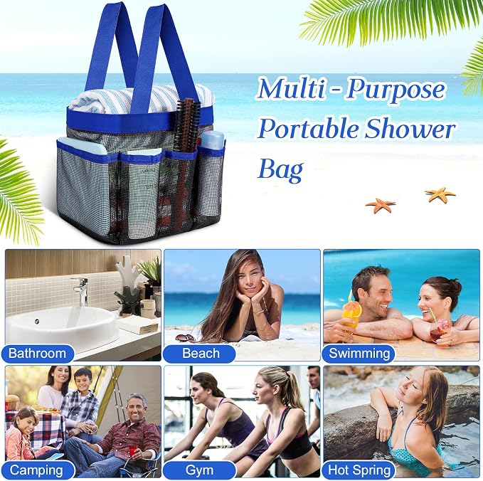 Hillban 4 Pcs Mesh Shower Caddy Portable Shower Caddy - Image 7