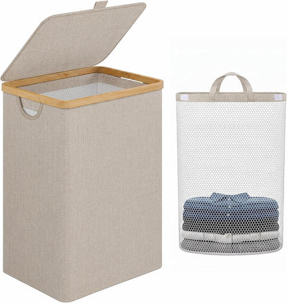 iEGrow Laundry Basket with Lid, Large Laundry Hamper with Handle and Lid by iEGrow