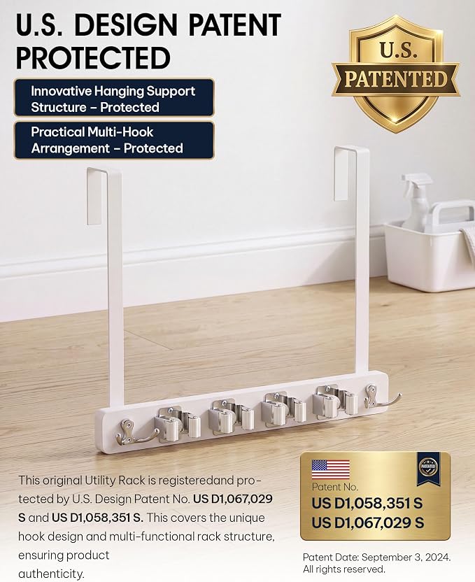 Lorbro Broom Holder Door Mount, Over the Door Broom and Mop Holder - Image 9