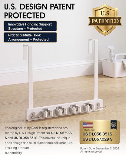 Lorbro Broom Holder Door Mount, Over the Door Broom and Mop Holder - Image 9
