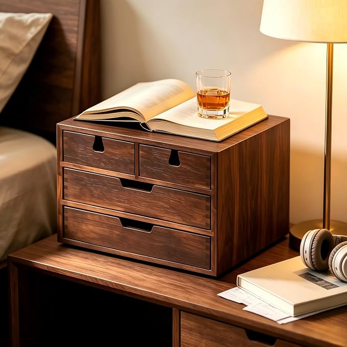 DEAYOU Bamboo Desk Organizer, 100% Natural Bamboo Desktop Drawer Organizer - Image 7