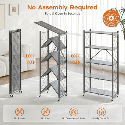 Fenbeli Foldable Shelves with Wheels - Image 7