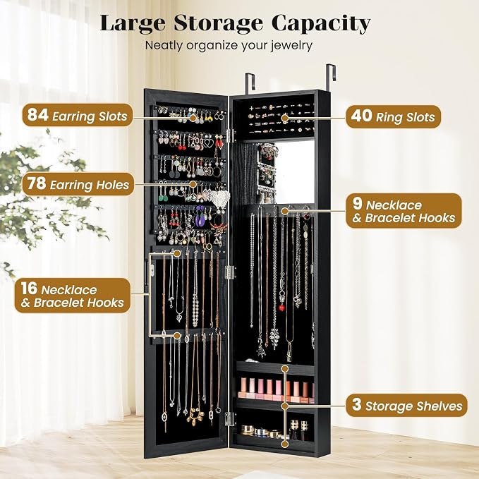 Giantex Wall Mounted Jewelry Cabinet - Image 5