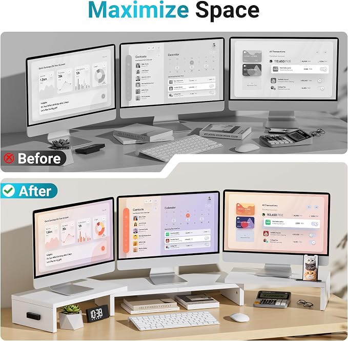 BONTEC Triple Monitor Stand Riser - Image 4