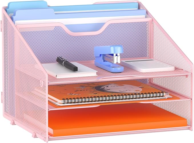 Letter Tray Organizer, Mesh Desk File Organizer by Gawerk