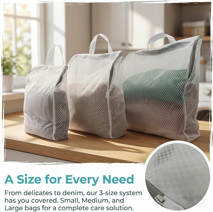 Mesh Laundry Bags 3-Pack for Delicates, Shoes & Clothes - Image 5