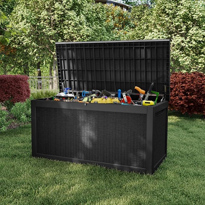 EasyUp 320 Gallon Outdoor Storage Box Waterproof, UV Resistant Resin Deck Box - Image 6