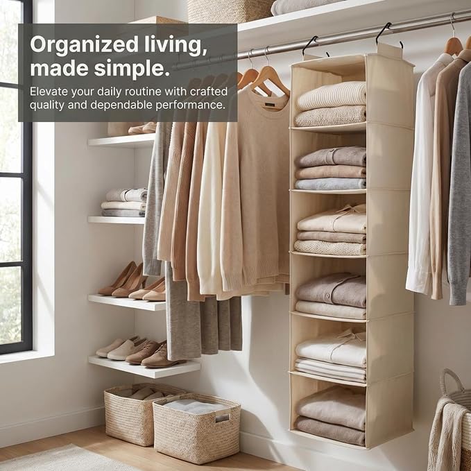Household Essentials Cedarline 6‑Shelf Hanging Closet Organizer in Heavy‑Duty - Image 4