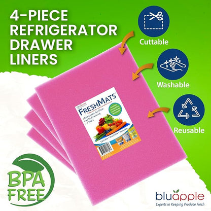 Bluapple FreshMats, Refrigerator Bin Liner, Fridge Drawer Mats, Crisper Life - Image 3