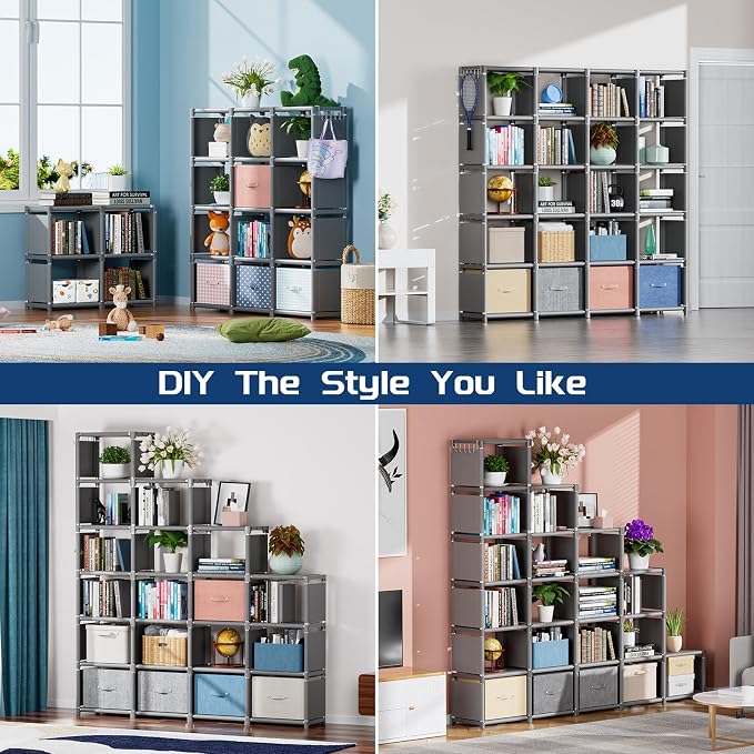 Mavivegue 20 Cube Storage Organizer Bookshelf, Metal Cube Construction - Image 3