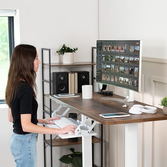 VIVO Large Under Desk 27 x 11 inch Computer Keyboard and Mouse Tray - Image 2