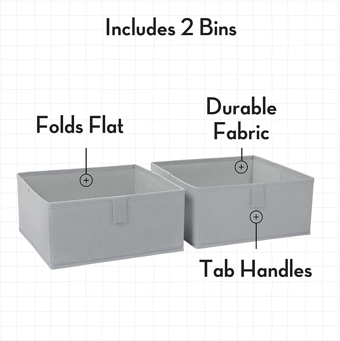 RiverRidge Kids 2pc Folding Storage Bins Set - Image 2