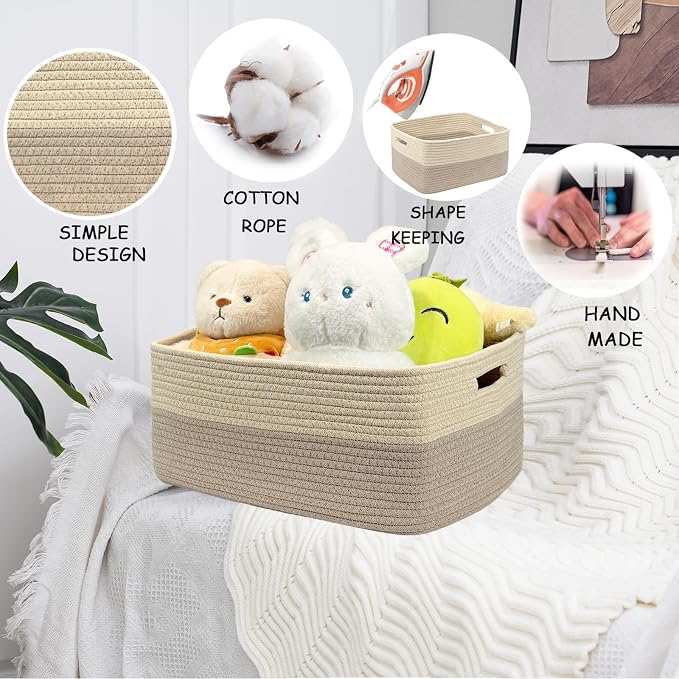 COMFY-HOMI Cotton Rope Woven Basket - Image 5