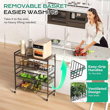 Cinati 4-Tier Utility Kitchen Cart - Image 4