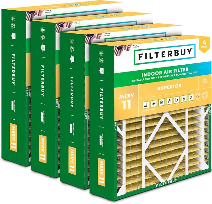 Filterbuy 21x24.5x5 Air Filter MERV 11 Superior Pet & Allergy Defense, by Filterbuy