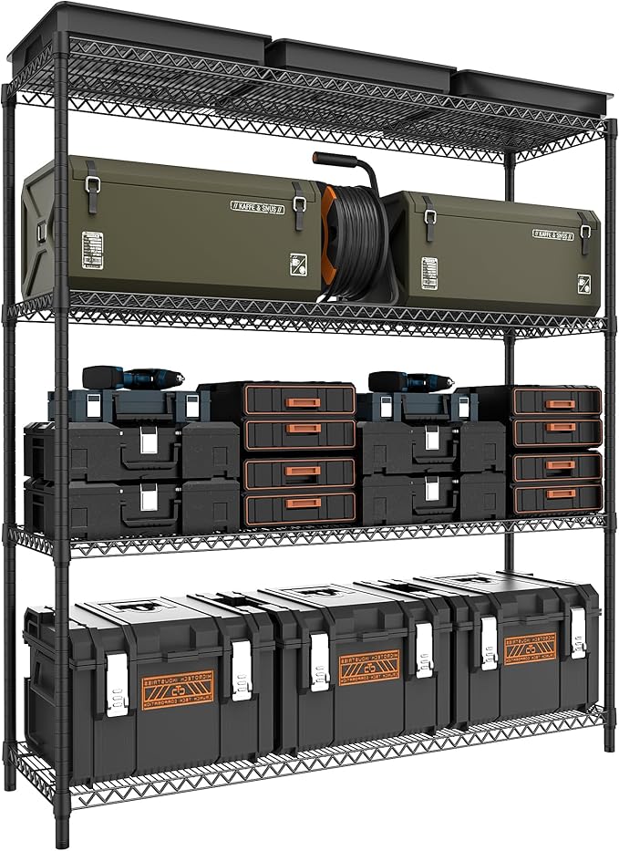 4 Tiers Storage Shelves Load 2640LBS, Metal Shelving Wire Metal Shelving Unit by MEIGAOPLASTICANDMETALHKCOLIMITED