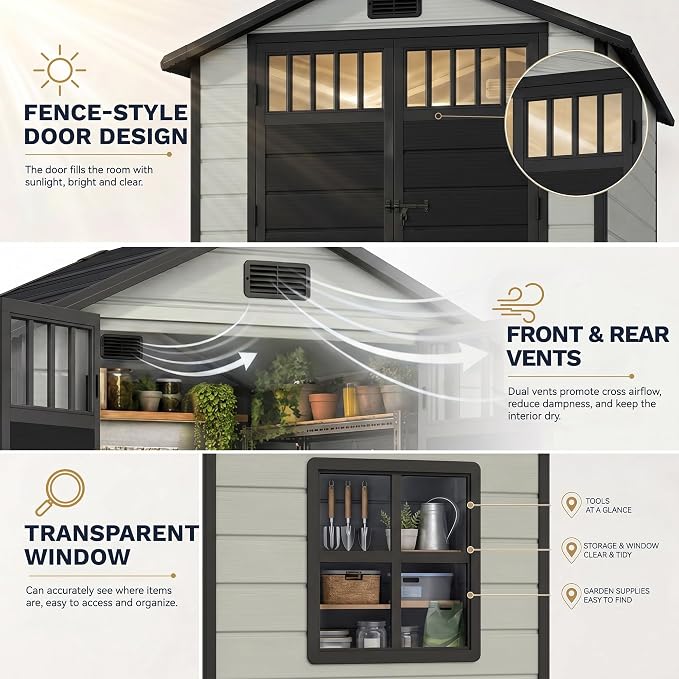 DWVO 6x4.4 FT Outdoor Storage Shed - Image 3