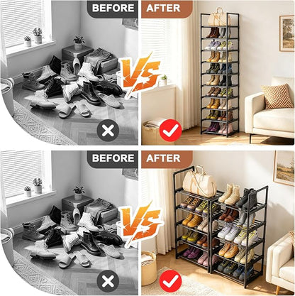OYREL Shoe Rack, Upgrade Plus Narrow 10 Tier Shoes Organizer - Image 6