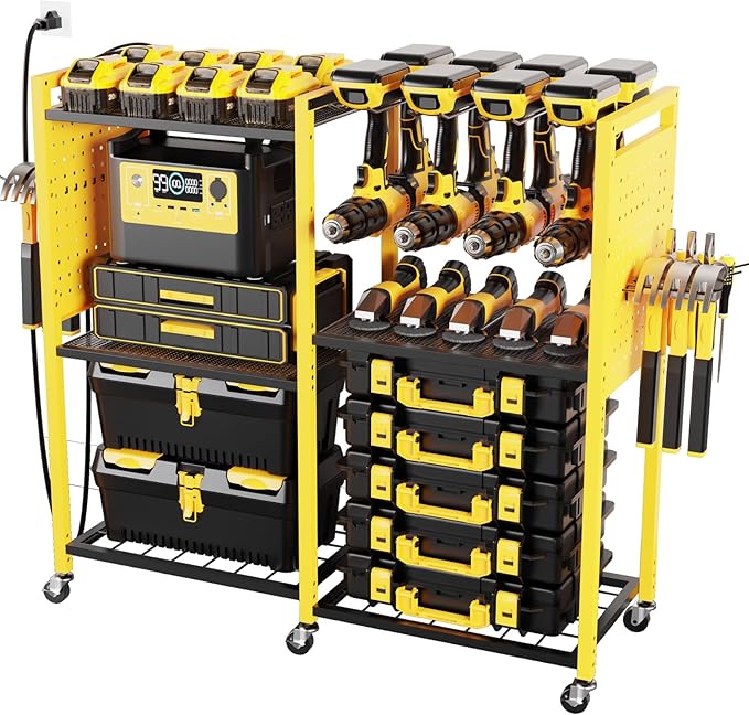 Heavy-Duty Power Tools Organizer Cart by Goyappin