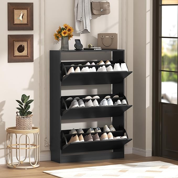 Wodeer Narrow Shoe Cabinet for Entryway, Slim Shoe Storage Cabinet by WODEER