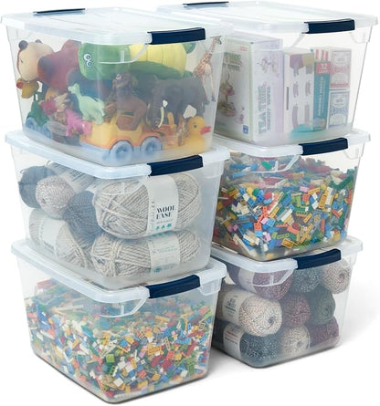 Rubbermaid Cleverstore Clear 32 Qt, 6 Pack Stackable Plastic Storage Bins by Rubbermaid