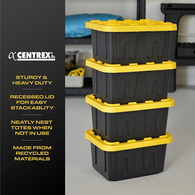 BLACK & YELLOW, 5-Gallon Heavy Duty Tough Storage Container & Snap-Tight Lid - Image 4