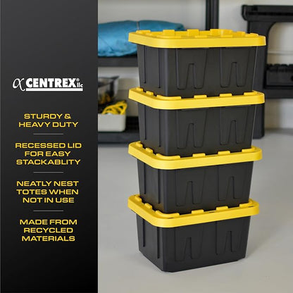 BLACK & YELLOW, 5-Gallon Heavy Duty Tough Storage Container & Snap-Tight Lid - Image 4