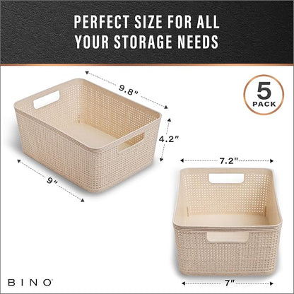 BINO | Woven Plastic Basket | Small, Space - Image 3