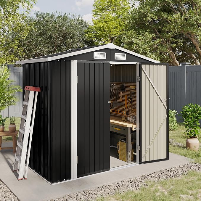 Aoxun 6.2x4 FT Shed Outdoor Galvanized Storage Shed - Image 6
