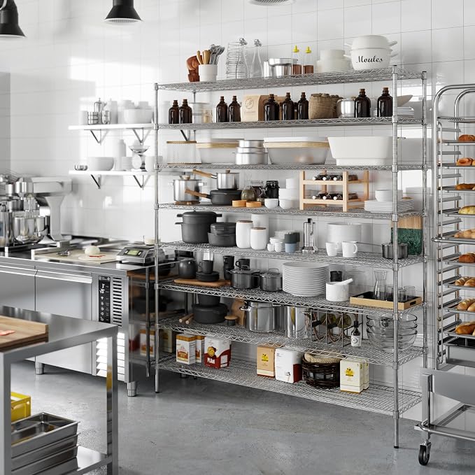 18" Deep x 72" Wide x 86" Height Wire Shelving Kit | 8-Tier | NSF Commercial - Image 2