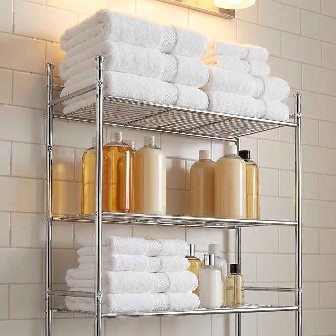 Honey-Can-Do 3-Tier Metal Bathroom Shelf Space Saver, Over The Toilet Storage - Image 7