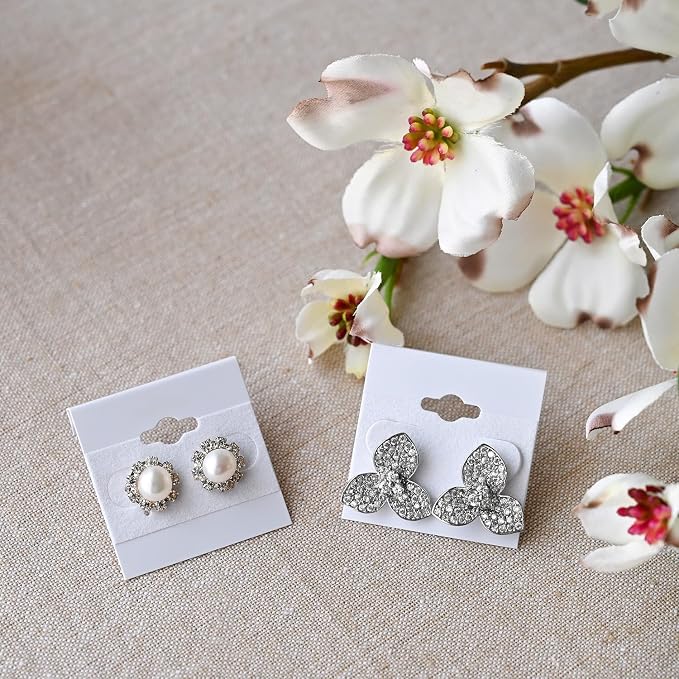 MOOCA 100 pieces of 1.5 x 1.5 inches Plain White Hanging Earring Cards Holder - Image 7