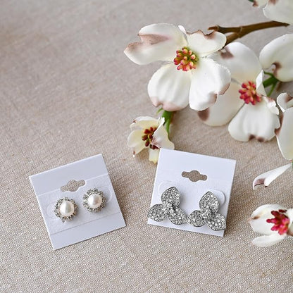 MOOCA 100 pieces of 1.5 x 1.5 inches Plain White Hanging Earring Cards Holder - Image 7