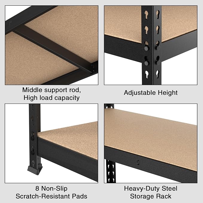 WORKPRO Shelving with MDF Board, 35-3/10”W x 17-1/2”D x 72”H, 1650LBS Load - Image 6