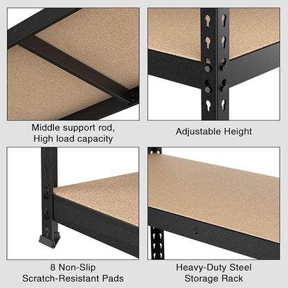 WORKPRO 5-Tier Steel Shelving Unit-Black, 35-3/10”W x 17-1/2”D x 72”H, - Image 5