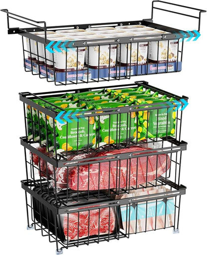iSPECLE Large Expandable Freezer Organizer Bins by iSPECLE