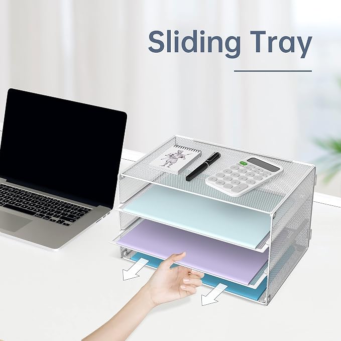 DALTACK 3 Tier Letter Tray Paper Organizer - Image 2