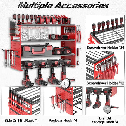 Power Tool Organizer Wall Mount, Cordless Drill Hanger Storage Rack 8 Drill - Image 2