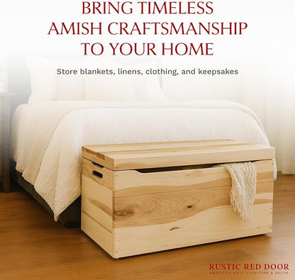 Amish Made Wooden Storage Chest Trunk Box - Image 4