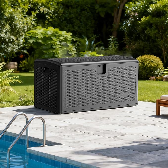 JEKO&JEKO 75 Gallon Outdoor Storage Box, Large Plastic Deck Box by JEKOJEKO