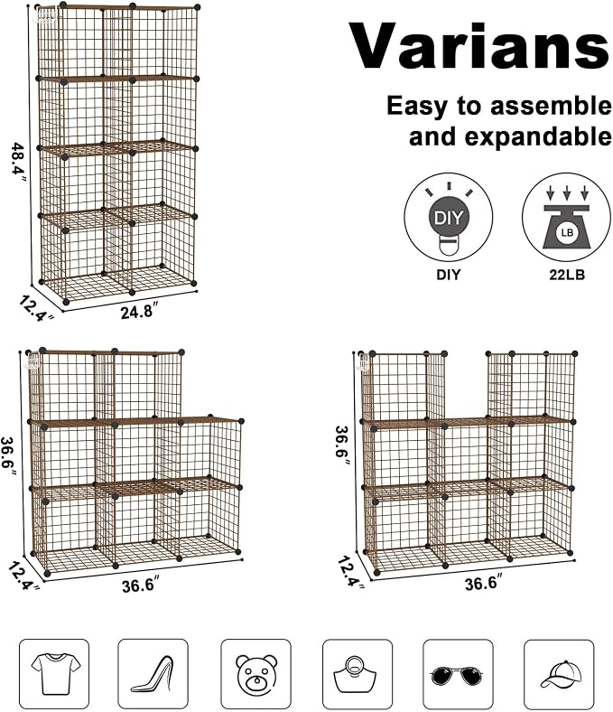 C&AHOME Wire Cube Storage, 8 - Image 3