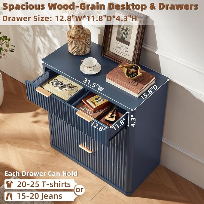 LEYAOYAO Fluted 5 Drawers Dresser - Image 6