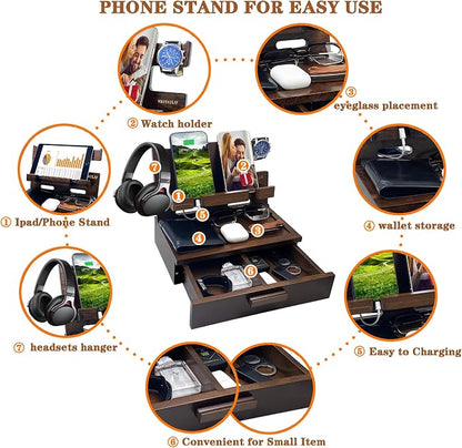 Gifts for Men Women Him Husband Son Boyfriend Birthday Nightstand Organizer - Image 3