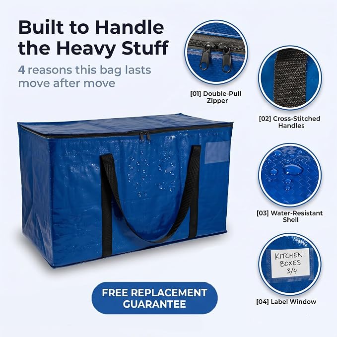 ClearSpace Heavy Duty Moving Bags or Storage Bag – Large Moving Boxes - Image 3