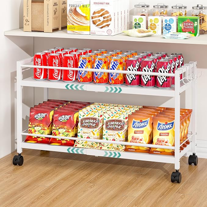2-Tier Expandable Rolling Pantry Cart by 3IngSeagulls