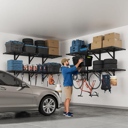 FLEXIMOUNTS 4-Pack 2x6ft Heavy Duty Garage Wall Shelving, 800lbs Capacity - Image 9
